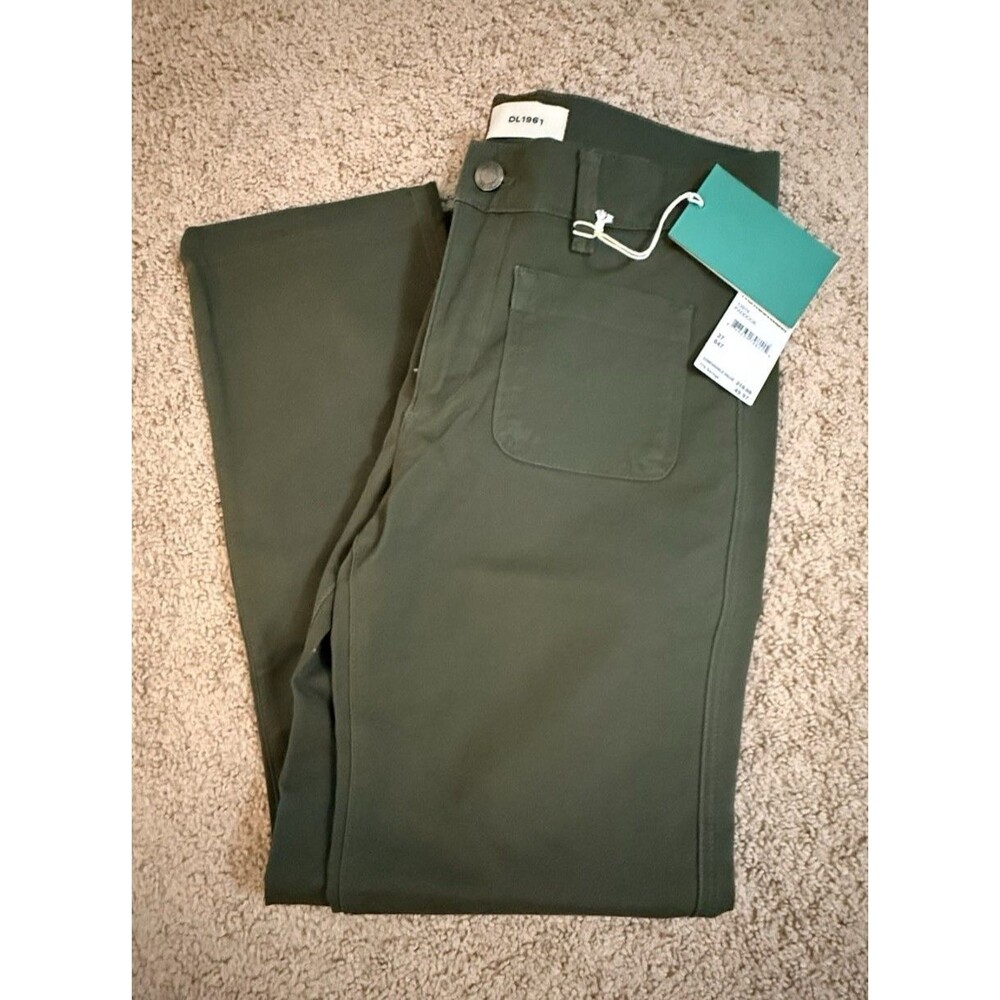 NWT DL 1961 Green Mara Straight Mid-Rise Ankle Pants - Size 27